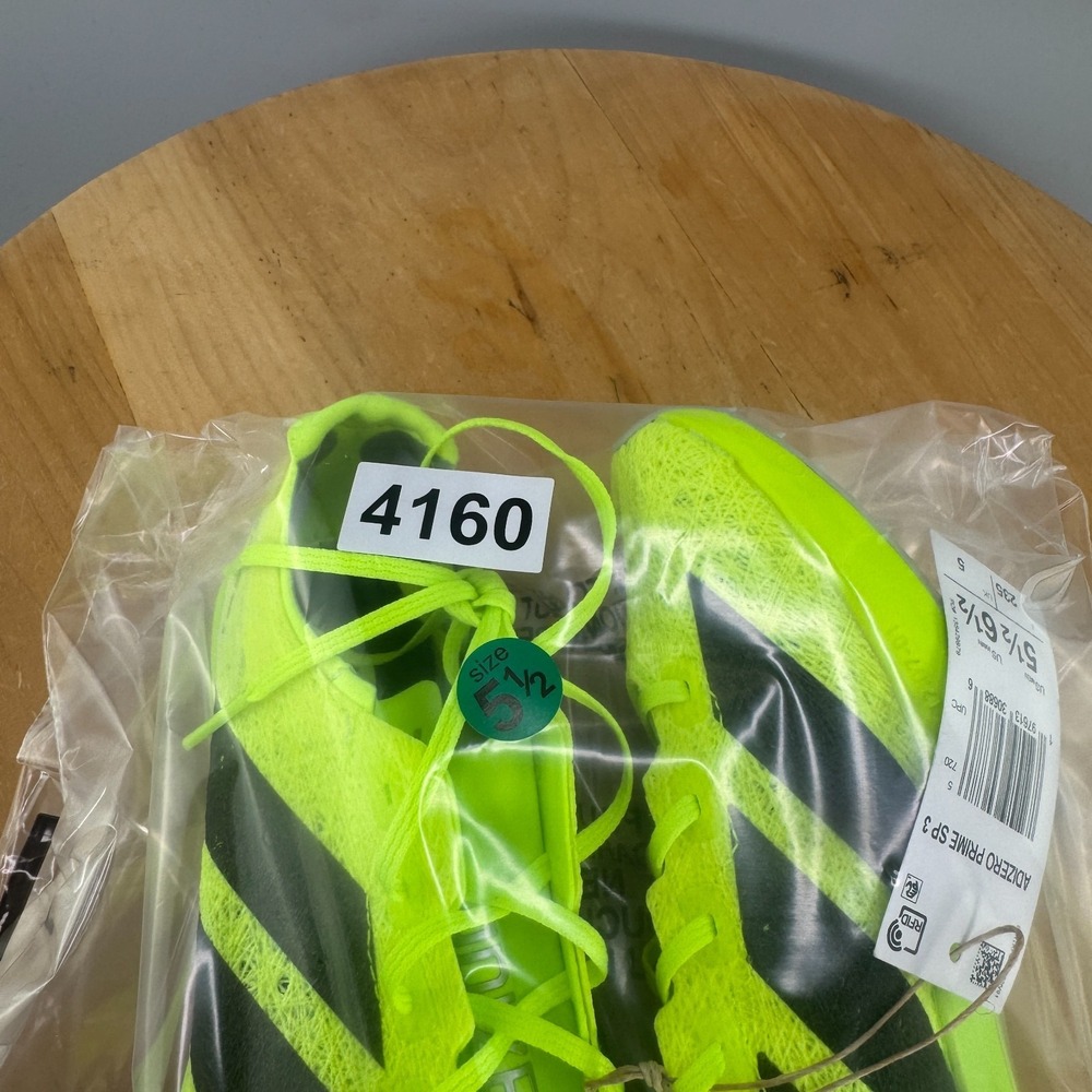 Mens 5.5 / Womens 6.5 - Adidas Adizero Prime SP 3 Strung Lucid Lemon Track Spike - Picture 9 of 9
